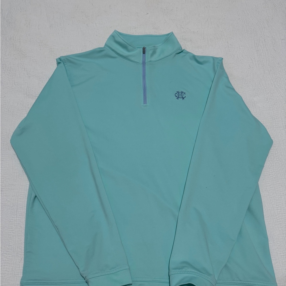Peter Millar Aqua Quarter-Zip Pullover
